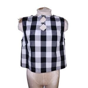 Banned Apparel Black & White‎ Checkered Top Size L